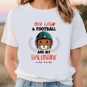 Valentines Womens Shirts My Cat Football Valentine T shirt 1