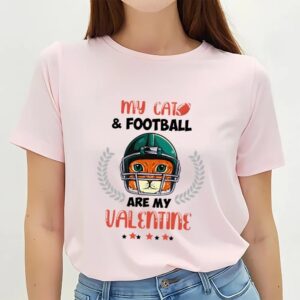 Valentines Womens Shirts My Cat Football Valentine T shirt 3