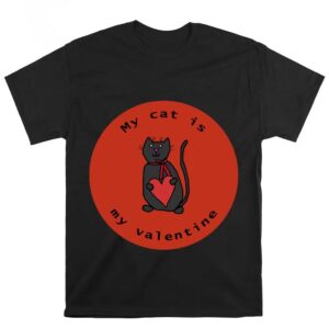 Valentines Womens Shirts My Cat Is My Valentine Round T shirt 3