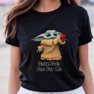 Valentines Womens Shirts Official Star Wars Baby Yoda One For Me Happy Valentine Shirt 3