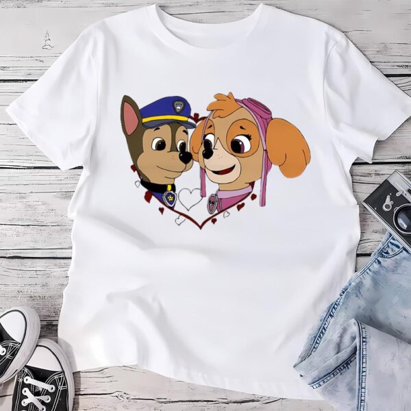 Valentines Womens Shirts, Paw Patrol Cute Puppy Love Valentines Day Shirt