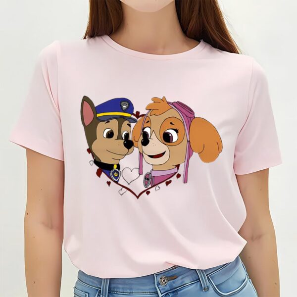 Valentines Womens Shirts, Paw Patrol Cute Puppy Love Valentines Day Shirt