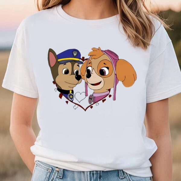 Valentines Womens Shirts, Paw Patrol Cute Puppy Love Valentines Day Shirt