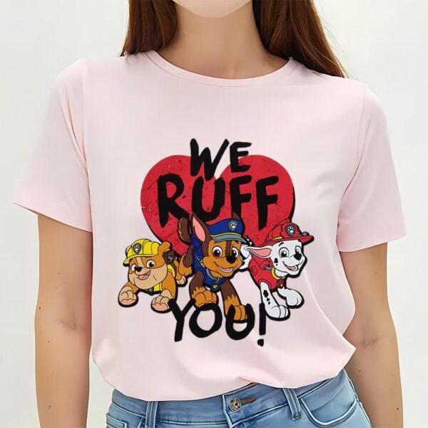 Valentines Womens Shirts, Paw Patrol Infant Toddler Boys We Ruff You Valentines Day Raglan Shirt