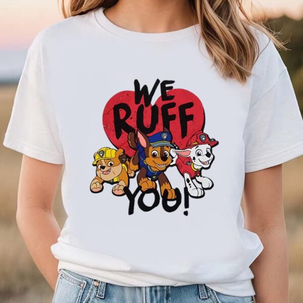 Valentines Womens Shirts, Paw Patrol Infant Toddler Boys We Ruff You Valentines Day Raglan Shirt