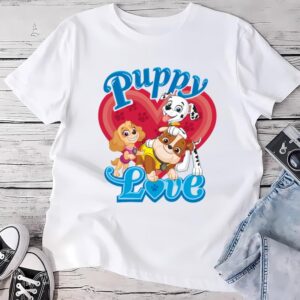 Valentines Womens Shirts Paw Patrol Puppy Love Valentines Day Shirt 1