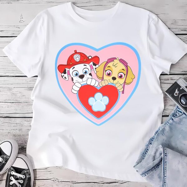 Valentines Womens Shirts, Paw Patrol Puppy Love Valentines Day Shirt Gift For Couple