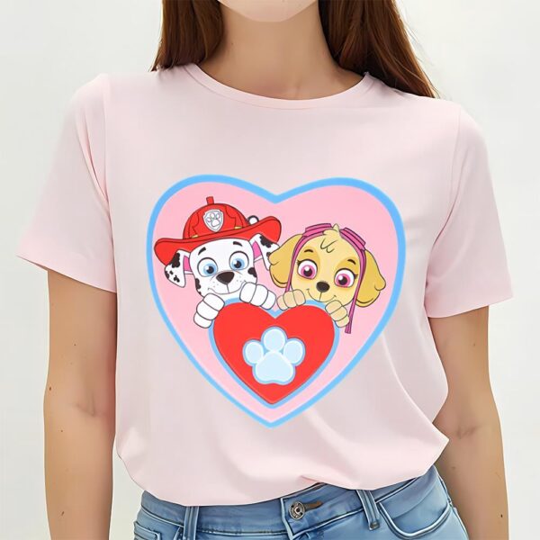 Valentines Womens Shirts, Paw Patrol Puppy Love Valentines Day Shirt Gift For Couple