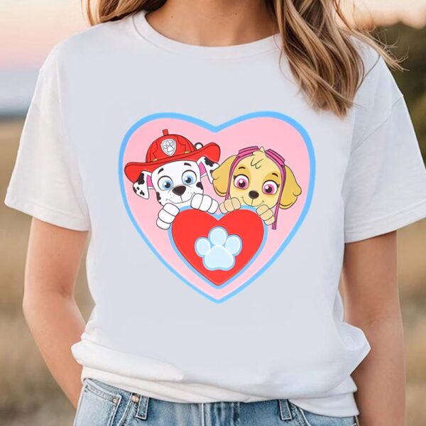 Valentines Womens Shirts, Paw Patrol Puppy Love Valentines Day Shirt Gift For Couple