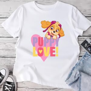 Valentines Womens Shirts Paw Patrol Valentines Day Puppy Love With Skye T Shirt 1