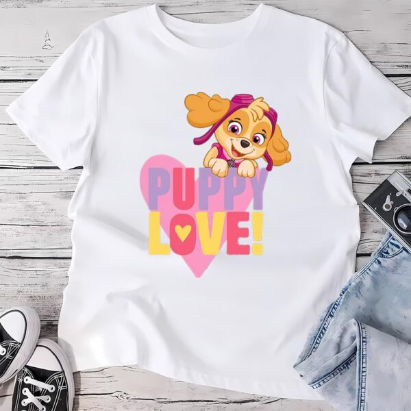 Valentines Womens Shirts, Paw Patrol Valentine’s Day Puppy Love With Skye T-Shirt