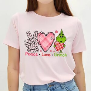 Valentines Womens Shirts Peace Love Grinchs Happy Valentine Shirt 3