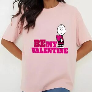 Valentines Womens Shirts Peanuts Charlie Brown Be My Valentine Baby T Shirt 3