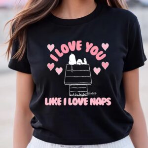 Valentines Womens Shirts Peanuts Love You Like Naps Valentine T Shirt 3