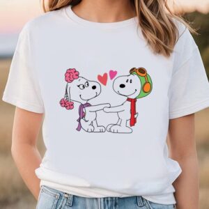 Valentines Womens Shirts Peanuts Snoopy And Fifi Valentine Shirt 1