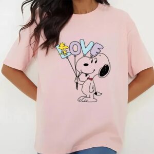 Valentines Womens Shirts Peanuts Snoopy And Woodstock Valentine Shirt 3