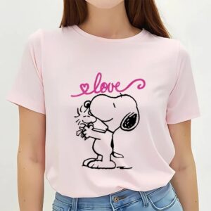 Valentines Womens Shirts Peanuts Snoopy Be My Valentine Heart Shirt 3