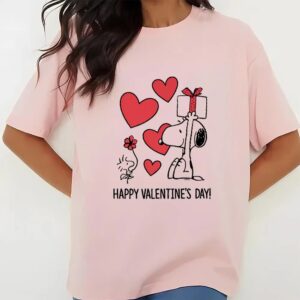 Valentines Womens Shirts Peanuts Snoopy Happy Valentines Day T Shirt 3