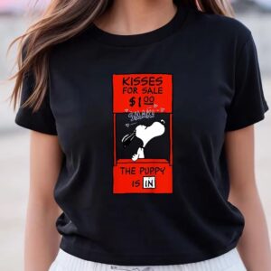 Valentines Womens Shirts Peanuts Snoopy Valentines Kissing Booth T Shirt 3