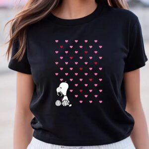 Valentines Womens Shirts Peanuts Valentine Snoopy Hearts T Shirt 3