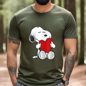 Valentines Womens Shirts Peanuts Valentine Snoopy Hugging Heart Shirt 3