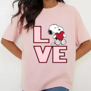 Valentines Womens Shirts Peanuts Valentine Snoopy Love Youth T Shirt 3