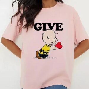 Valentines Womens Shirts Peanuts Valentines Charlie Brown Give Shirt 3