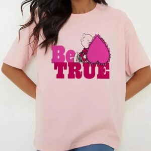 Valentines Womens Shirts Peanuts Valentines Day Charlie Brown Be True Baby T Shirt 3