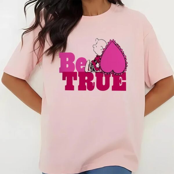 Valentines Womens Shirts, Peanuts Valentine’s Day Charlie Brown Be True Baby T-Shirt