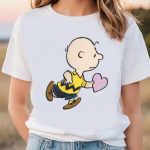 Valentines Womens Shirts Peanuts Valentines Day Charlie Brown Heart T Shirt 1