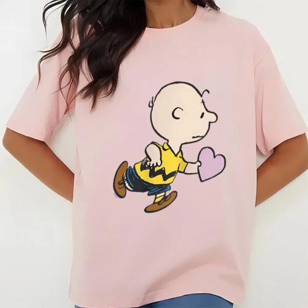 Valentines Womens Shirts, Peanuts Valentine’s Day Charlie Brown Heart T-Shirt