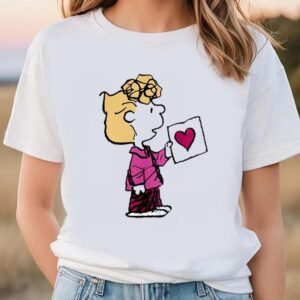 Valentines Womens Shirts Peanuts Valentines Day Sally Valentine Card T Shirt 2