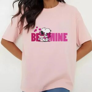 Valentines Womens Shirts Peanuts Valentines Day Snoopy Be Mine T Shirt 3