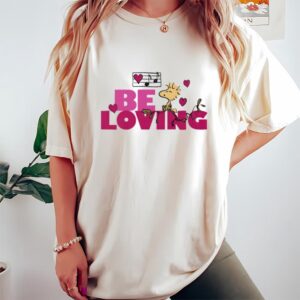 Valentines Womens Shirts Peanuts Valentines Day Woodstock Be Loving T Shirt 1