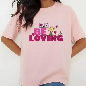 Valentines Womens Shirts Peanuts Valentines Day Woodstock Be Loving T Shirt 3