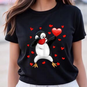 Valentines Womens Shirts Penguin Face Mask Dab Dance Valentine Gifts Boy Girl T Shirt 2