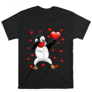 Valentines Womens Shirts Penguin Face Mask Dab Dance Valentine Gifts Boy Girl T Shirt 3