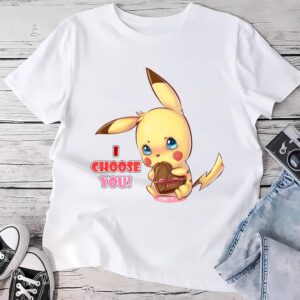 Valentines Womens Shirts Pikachu Pokemon Character I Choose You Valentines Day Shirt 1