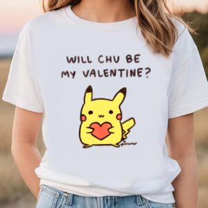 Valentines Womens Shirts Pikachu Pokemon Will Chu Be My Valentine T Shirt 3