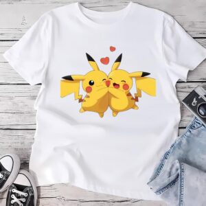 Valentines Womens Shirts Pokemon Character Pikachu With Heart Valentines Day T Shirt 1