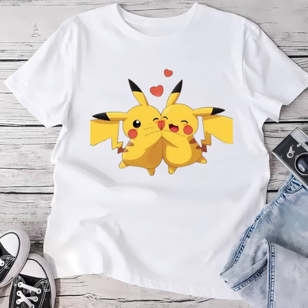 Valentines Womens Shirts, Pokemon Character Pikachu With Heart Valentine’s Day T-Shirt