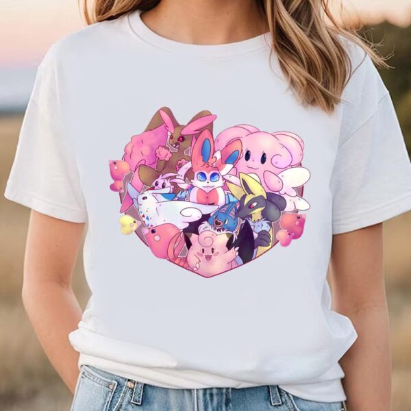 Valentines Womens Shirts, Pokemon Character With Heart Valentine’s Day T-Shirt