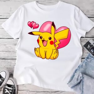 Valentines Womens Shirts Pokemon Pikachu With Heart Valentine T Shirt 1