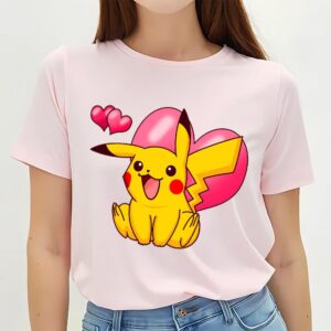 Valentines Womens Shirts Pokemon Pikachu With Heart Valentine T Shirt 2