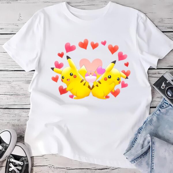 Valentines Womens Shirts, Pokemon Pikachu With Heart Valentine’s Day T-Shirt