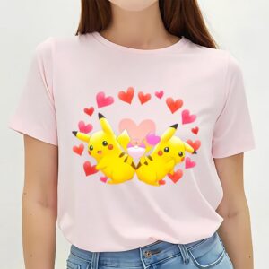 Valentines Womens Shirts Pokemon Pikachu With Heart Valentines Day T Shirt 2