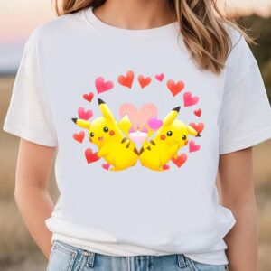 Valentines Womens Shirts Pokemon Pikachu With Heart Valentines Day T Shirt 3