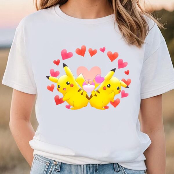 Valentines Womens Shirts, Pokemon Pikachu With Heart Valentine’s Day T-Shirt