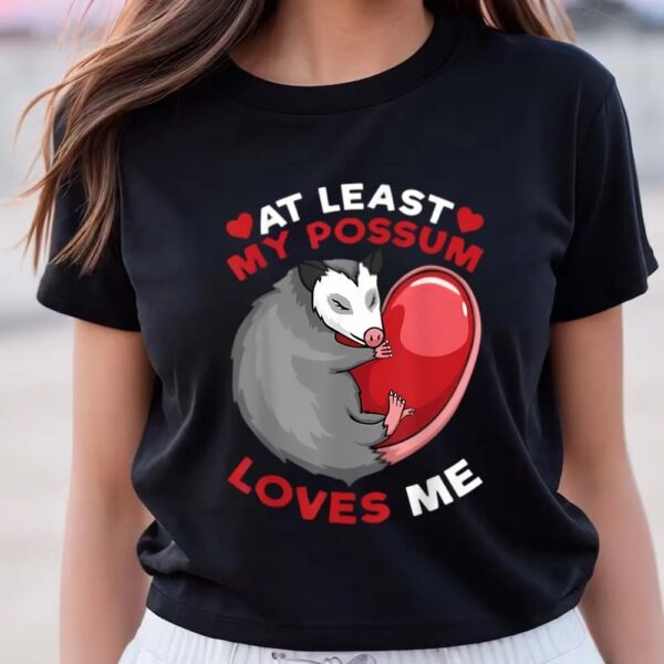 Valentines Womens Shirts, Possum Love Red Valentine Heart Opossum Lovers Gift Possum Shirt