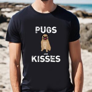 Valentines Womens Shirts Pugs And Kisses Dog Animal Pet Funny Valentine Day T Shirt 1